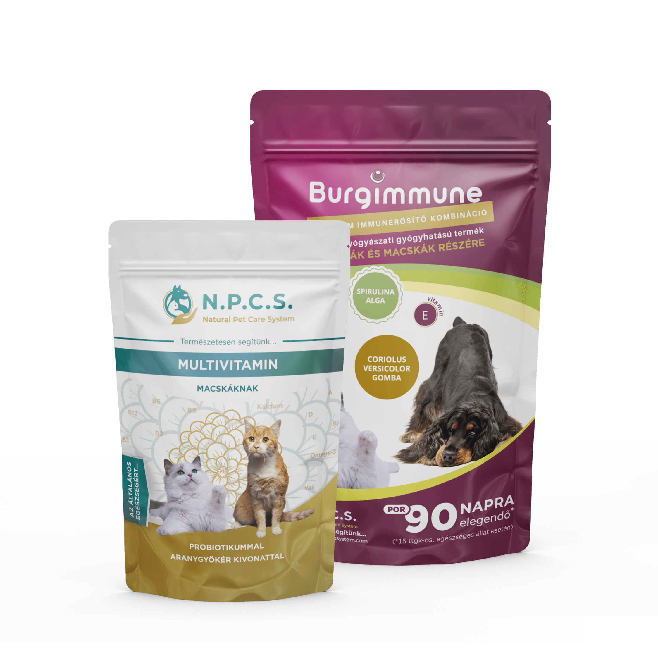 1 doboz Burgimmune por (90napra) + Natural Pet Care System Multivitamin Macskáknak