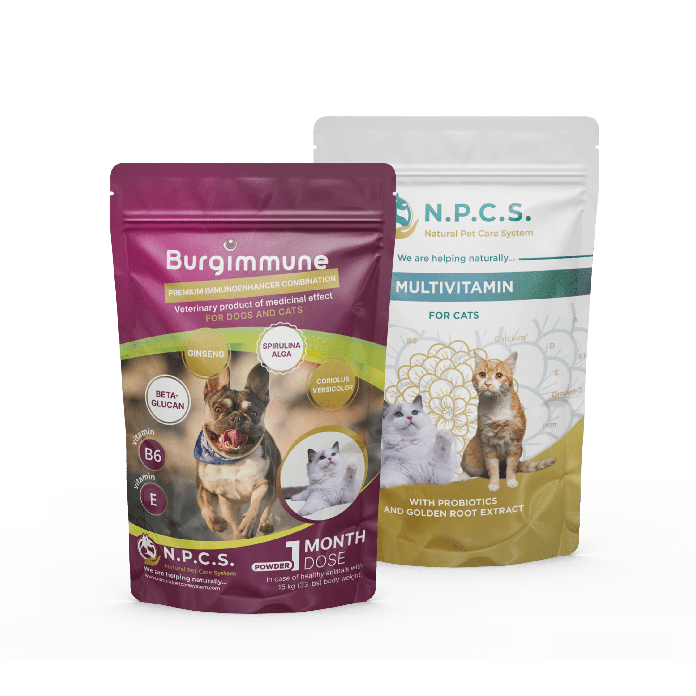 1 monthly dose of Burgimmune powder + Natural Pet Care System Multivitamin For cats